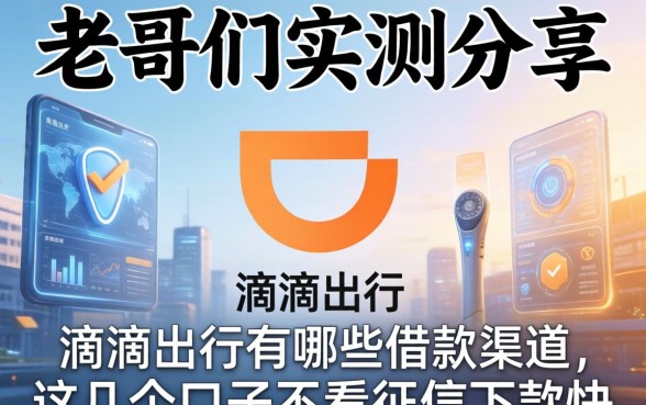老哥们实测分享：滴滴出行有哪些借款渠道，这几个口子不看征信下款快