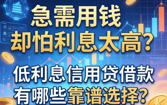 急需用钱却怕利息太高？低利息信用贷借款有哪些靠谱选择？