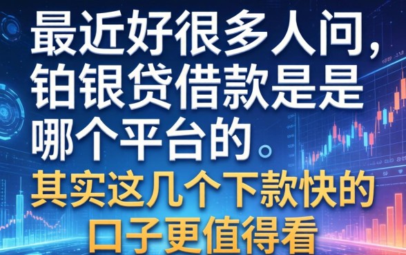 最近好多人问铂银贷借款是哪个平台的，其实这几个下款快的口子更值得看