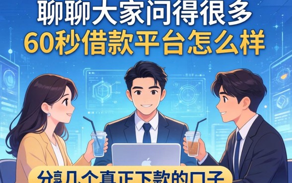 聊聊大家问得很多的60秒借款平台怎么样，分享几个真正下款的口子
