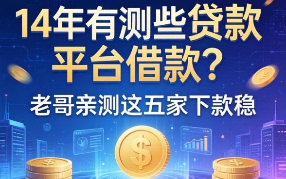 14年有哪些贷款平台可以借款？老哥亲测这五家下款稳