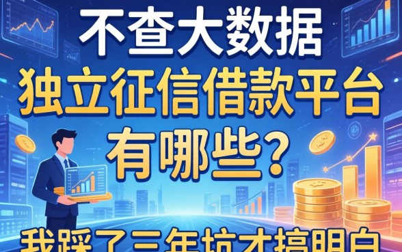 不查大数据的独立征信借款平台有哪些？我踩了三年坑才搞明白