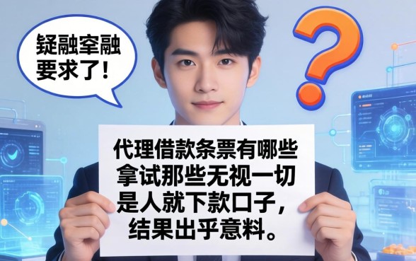 我拿着代理借款条据有哪些要求的疑问，试了那些无视一切是人就下款口子，结果出乎意料
