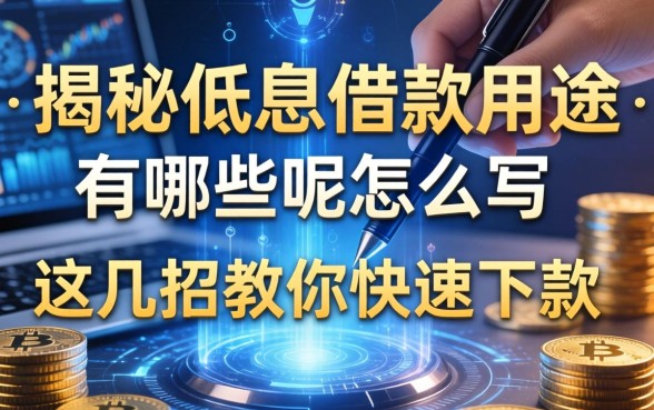 揭秘低息借款用途有哪些呢怎么写，这几招教你快速下款
