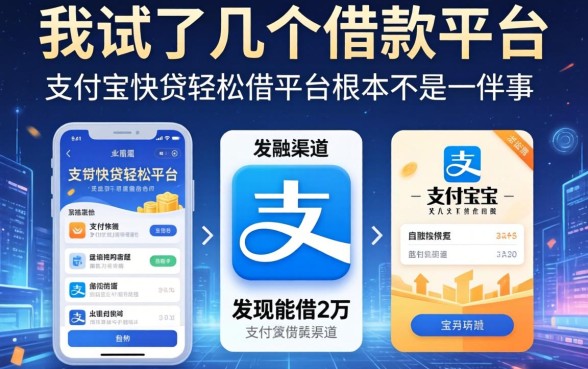 我试了几个借款平台，发现能借2万的渠道和支付宝快贷轻松借平台根本不是一回事