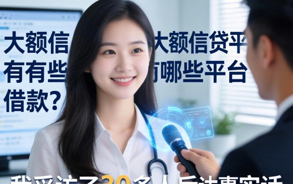 大额信贷平台有哪些平台可以借款？我采访了30多人后说实话