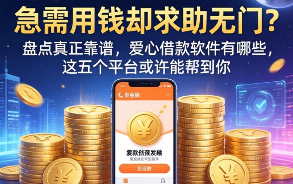 急需用钱却求助无门？盘点真正靠谱的爱心借款软件有哪些，这五个平台或许能帮到你