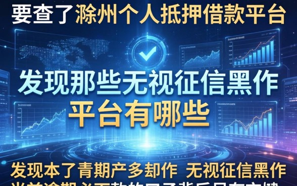 我查了滁州个人抵押借款平台有哪些，发现那些无视征信黑户当前逾期必下款的口子背后另有玄机