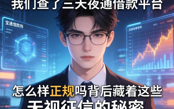 我查了三天三夜，发现宝通借款平台怎么样正规吗背后藏着这些无视征信的秘密