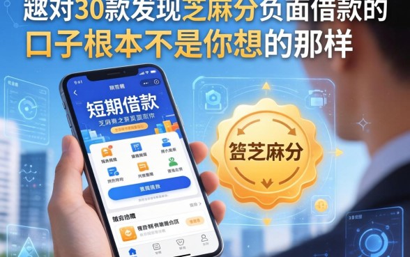 我翻了30款短期借款的软件，发现芝麻分负面借款的口子根本不是你想的那样