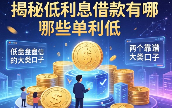 揭秘低利息借款有哪些单利低，盘点两个靠谱的大类口子
