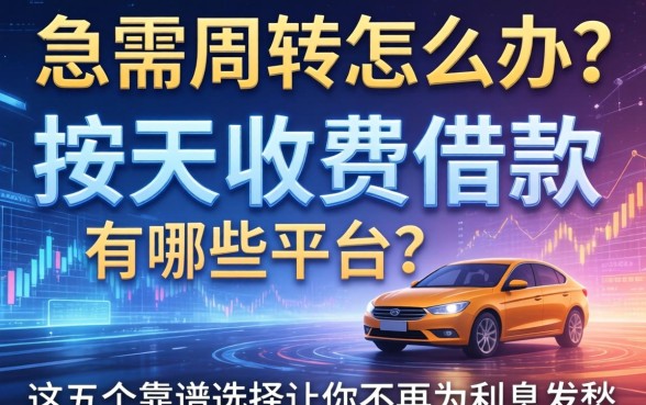 急需周转怎么办？按天收费的借款有哪些平台？这五个靠谱选择让你不再为利息发愁