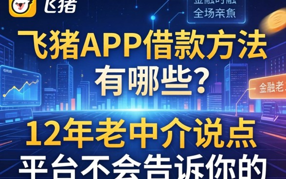 飞猪app借款方法有哪些？12年老中介说点平台不会告诉你的