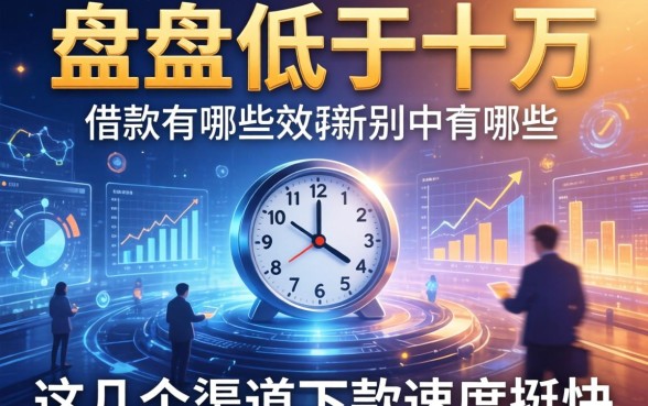 盘点低于十万的借款有哪些,这几个渠道下款速度挺快