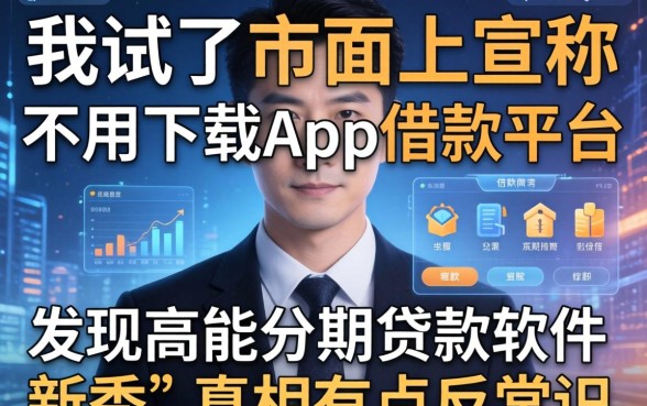 我试了市面上宣称不用下载app的借款平台，发现高能分期贷款软件新秀的真相有点反常识