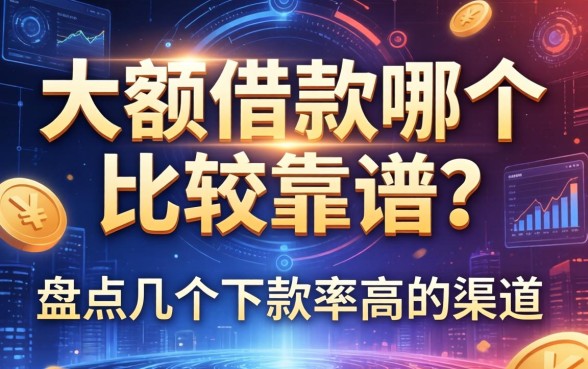 大额借款哪个比较靠谱？盘点几个下款率高的渠道