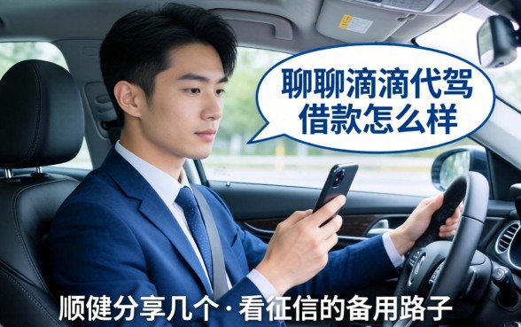 聊聊滴滴代驾借款怎么样，顺便分享几个不看征信的备用路子