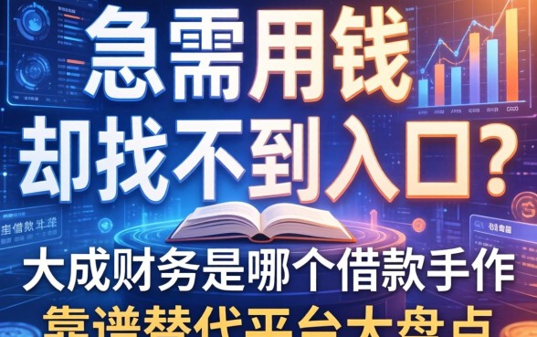 急需用钱却找不到入口？大成财务是哪个借款软件？靠谱替代平台大盘点