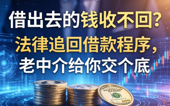 借出去的钱收不回？法律追回借款程序有哪些，老中介给你交个底