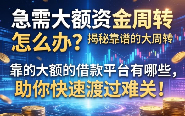 急需大额资金周转怎么办？揭秘靠谱的大额的借款平台有哪些，助你快速渡过难关！