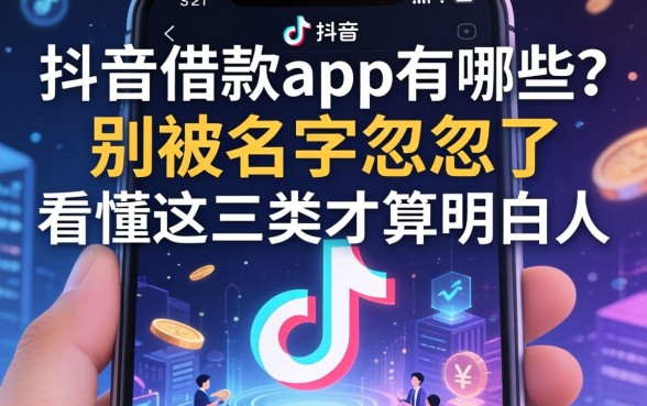 抖音借款app有哪些？别被名字忽悠了，看懂这三类才算明白人