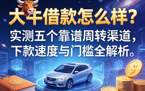大牛借款怎么样？实测五个靠谱周转渠道，下款速度与门槛全解析