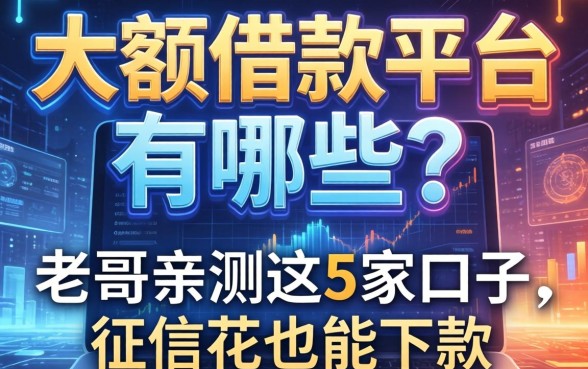 大额借款平台有哪些？老哥亲测这5家口子，征信花也能下款