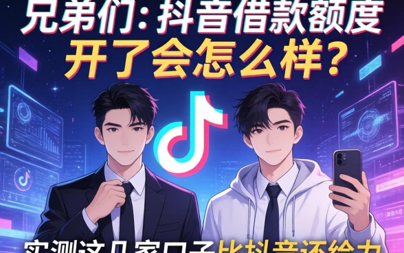 兄弟们，抖音借款额度开了会怎么样？实测这几家口子比抖音还给力