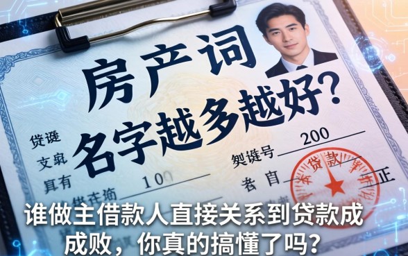 房产证上名字越多越好？谁做主借款人直接关系到贷款成败，你真的搞懂了吗？