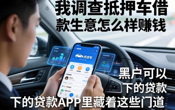 我调查了抵押车借款生意怎么样赚钱，发现黑户可以下的贷款app里藏着这些门道