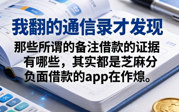 我翻了通讯录才发现，那些所谓的备注借款的证据有哪些，其实都是芝麻分负面借款的app在作祟