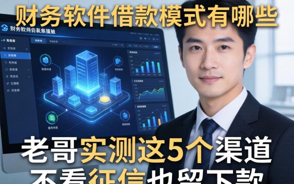 财务软件借款模式有哪些？老哥实测这5个渠道不看征信也能下款