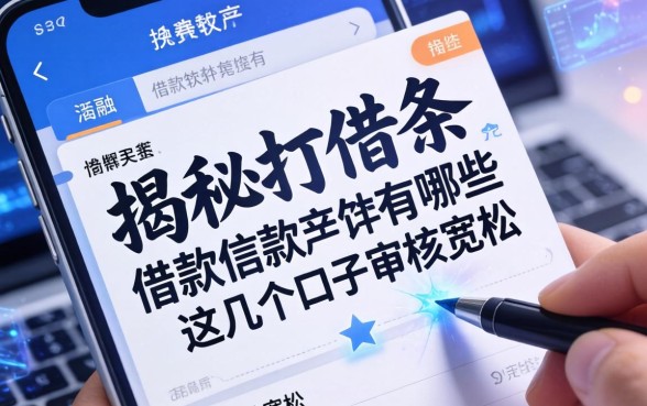 揭秘打借条的借款软件有哪些，这几个口子审核宽松