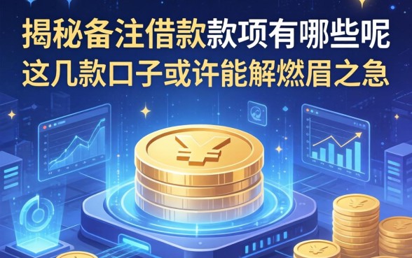 揭秘备注借款的款项有哪些呢，这几款口子或许能解燃眉之急