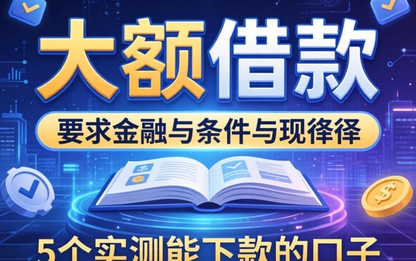 大额借款的条件有哪些？分享5个实测能下款的口子