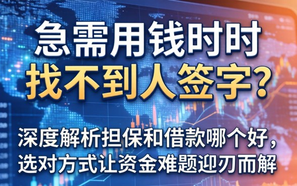 急需用钱时找不到人签字？深度解析担保和借款哪个好，选对方式让资金难题迎刃而解