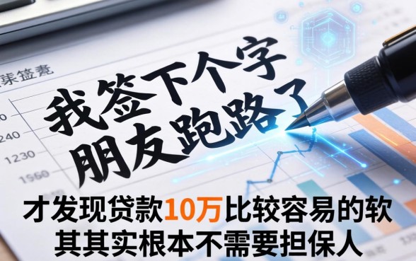 我签了个字，朋友跑路了，才发现贷款10万比较容易的软件其实根本不需要担保人