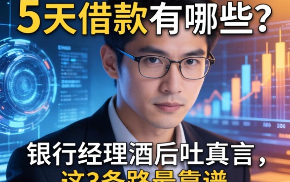 5天借款有哪些？银行经理酒后吐真言，这3条路最靠谱