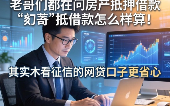 老哥们都在问房产抵押借款怎么样算,其实不看征信的网贷口子更省心