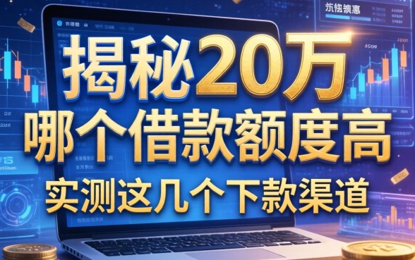 揭秘20万哪个借款额度高，实测这几个下款渠道