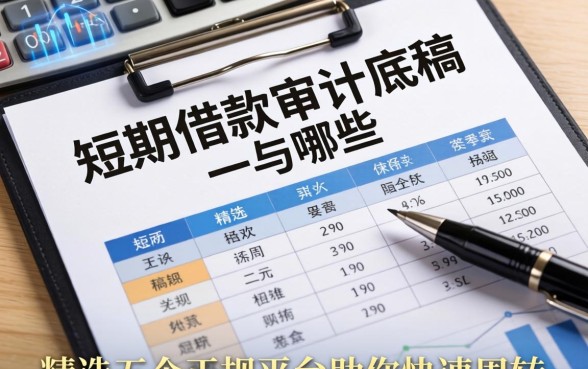 短期借款审计底稿有哪些？精选五个正规平台助你快速周转