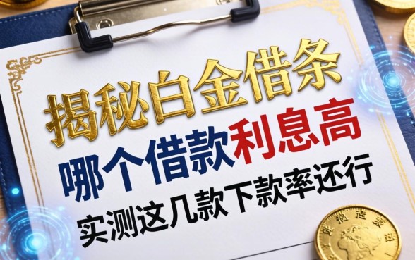 揭秘白金借条哪个借款利息高，实测这几款下款率还行