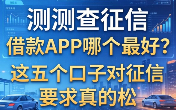 实测查征信的借款app哪个最好？这五个口子对征信要求真的松