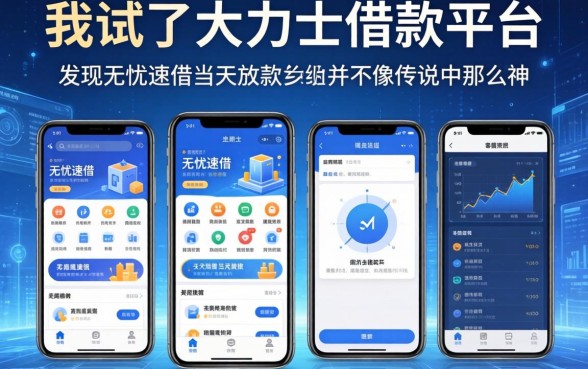 我试了大力士借款平台，发现无忧速借当天放款的软件并不像传说中那么神