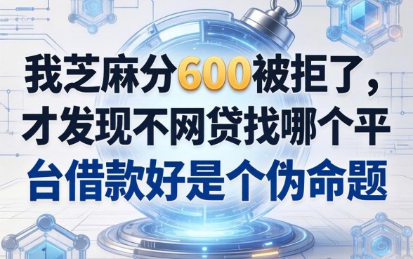 我芝麻分600被拒了，才发现不网贷找哪个平台借款好是个伪命题