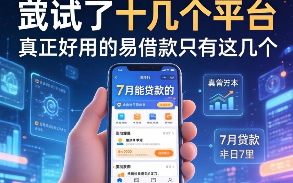 我试了十几个平台，发现7月能贷款的app里，真正好用的易借款只有这几个