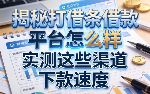 揭秘打借条借款平台怎么样:实测这些渠道下款速度