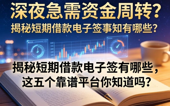 深夜急需资金周转？揭秘短期借款电子签有哪些，这五个靠谱平台你知道吗？