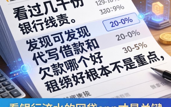 我看过几千份银行流水，发现代写借款和欠款哪个好根本不是重点，看银行流水的网贷app才是关键