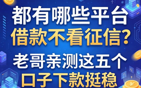 都有哪些平台借款不看征信？老哥亲测这五个口子下款挺稳
